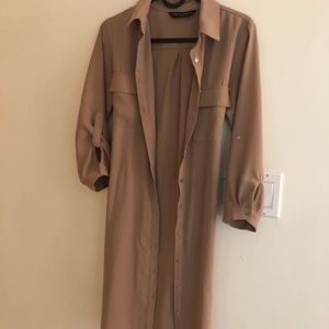 Dorothy Perkins tan shirt dress